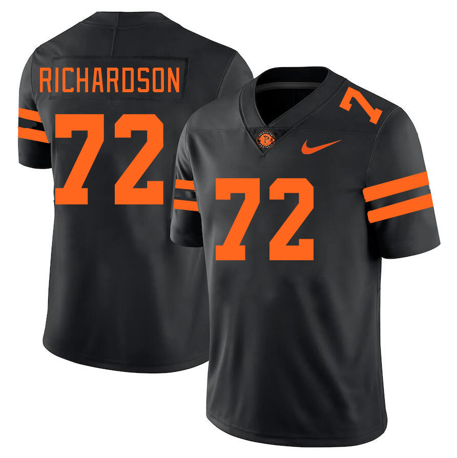 Men-Youth #72 Barry Richardson Princeton Tigers 2023 College Football Jerseys Stitched Sale-Black